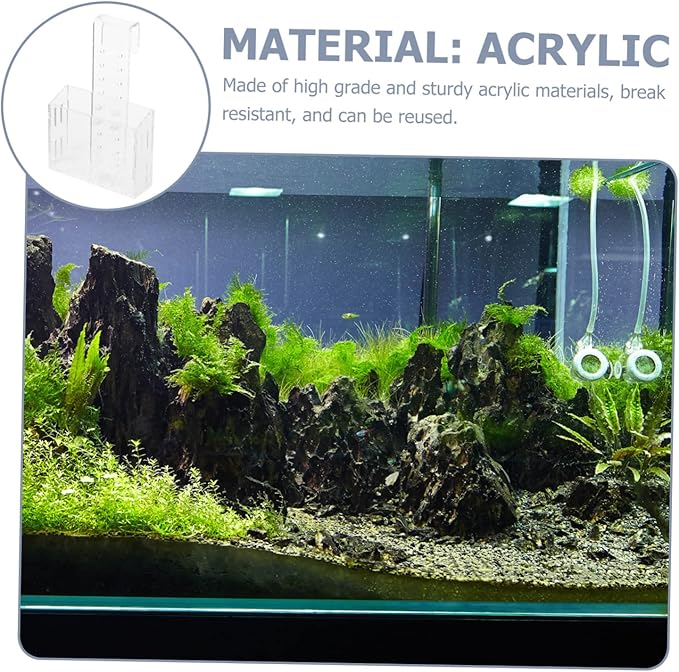 Aquatic Plant Holder Suction Cup Hanging Fish Tank Planter for Live Plants Acrylic Aquarium Planting Cup for Aquascaping and Fish Breeding