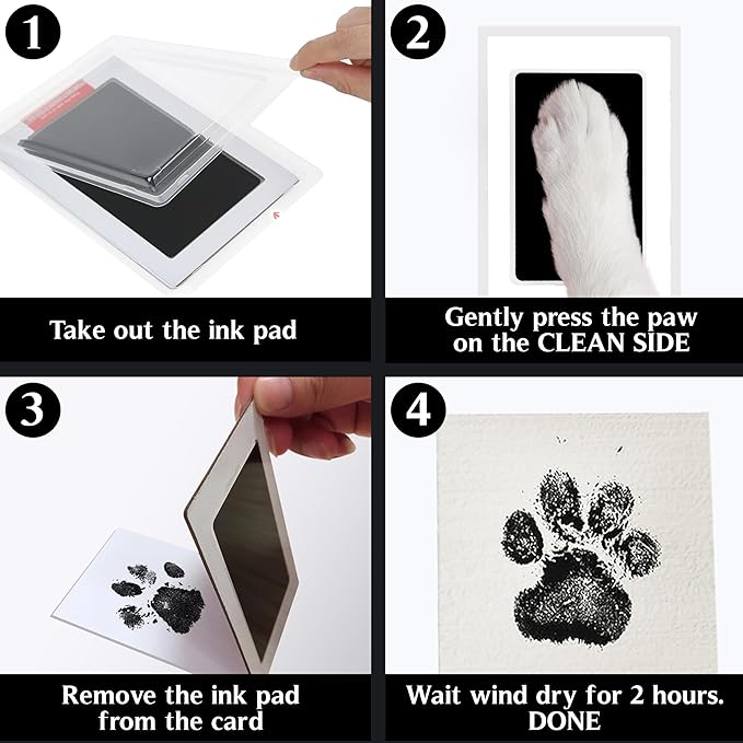 8.6'' Pet Memorial Shadow Box, Rustic Collar Holder Picture Frame, Paw Print Kit, Dog Wooden Sculpture, Pet Hair Fur Jar, Cat Memorial Keychain, Dogs Sympathy Card, Gift for Pet Lovers PSD-4R