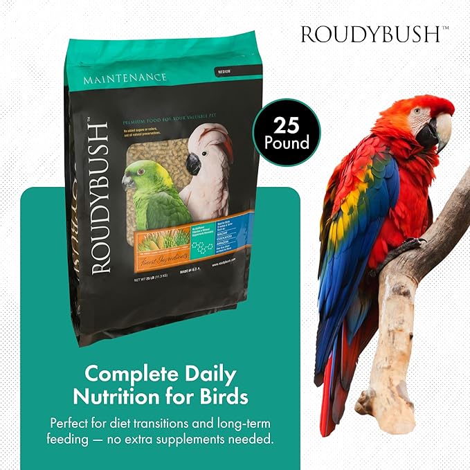RoudyBush Daily Maintenance Bird Food, Medium, 25-Pound