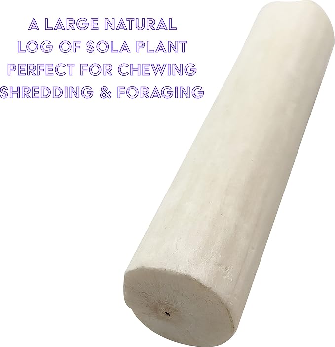 5498 Natural Sola Log PK2 - Easy to chew sola Wood Sticks, No bark, Soft pithy Material, Versatile in uses, Breaks Apart by Hand, Conditions Beaks and feet While Playing