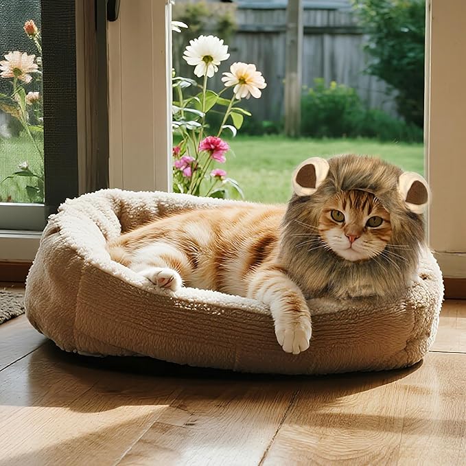 Lion Mane Wig for Cat Costume, Pet Cat Halloween Costumes for Halloween Christmas Easter Festival Parties Photo Shoots