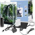 Sand Waterfall Tank Kit - Silent Operation Falling Sand Fish Tank w/LED Light and Self Cleaning Filtration - Desktop Rimless Starter Aquarium Kit, Just Add Plants - 9.51GAL | 36L (A2)