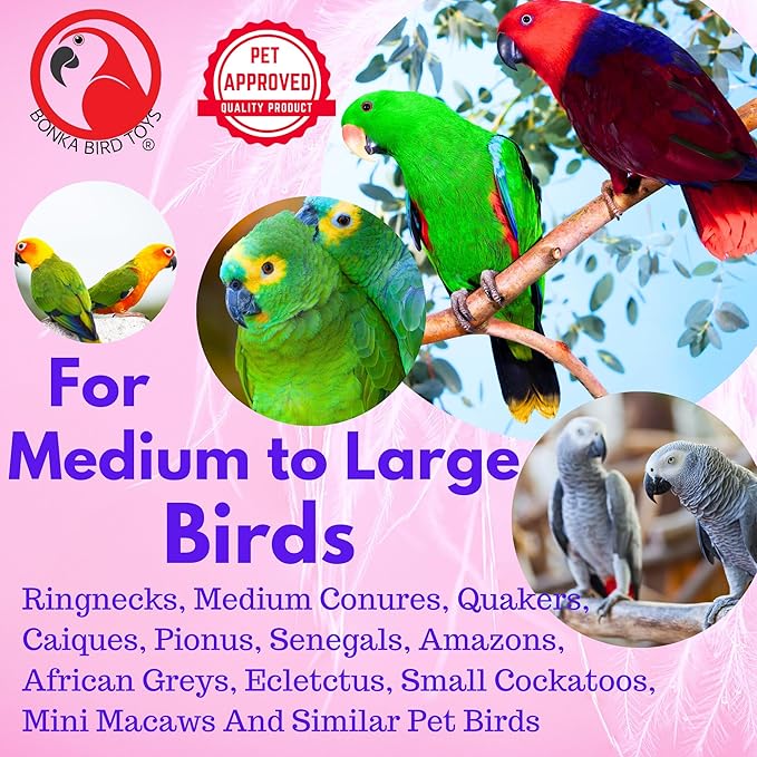 Bonka Bird Toys 2318 Popcorn Explosion 15" High by 5" Wide Medium Large Parrot Chew Bird Toy, Amazons, Conure, African Greys, and Other Similar Birds