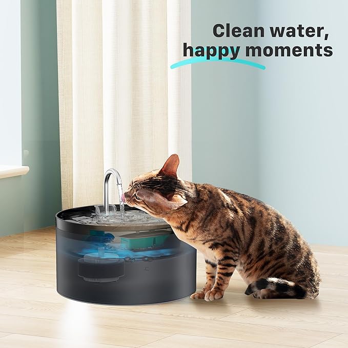BEMOONY Cat Water Fountain Filters: Pet Water Fountain Replacement Filter - 12 Packs of Cat Fountain Filters (6 Carbon Filters + 6 Sponges) - Multiple Filtration Please Replace it Every 2-3 Weeks
