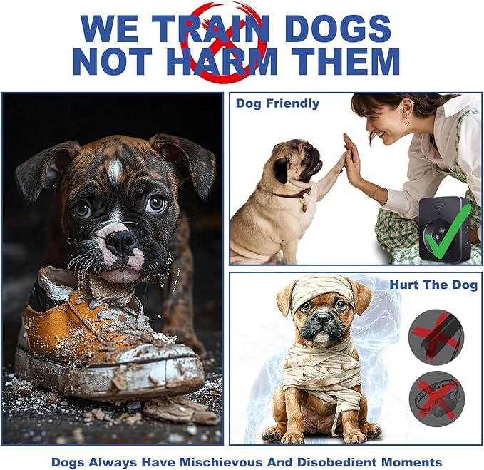 Anti Barking Device for Dogs Long Range 50ft, Ultrasonic Dog Bark Deterrent Device with Stop Dog Barks - Dog Barking Stopper, Bark Box, Barking Control Devices for Dog Training in Outdoor/Indoor