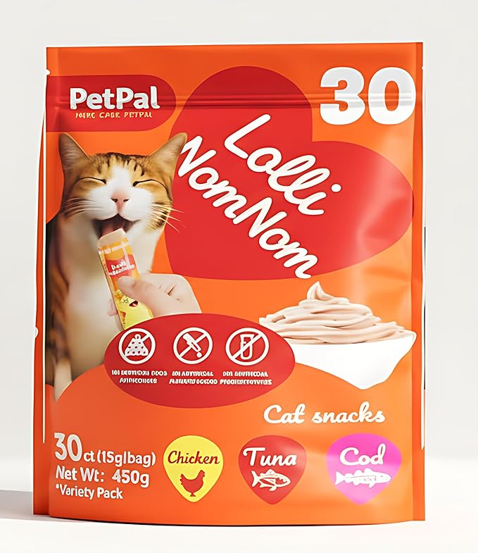 Feline Temptation Squeezable Cat Treats – 30 Count Variety Pack, Multi-Flavor Lickable Snacks, Supports Healthy Hydration, Creamy Texture, Natural Cat Treats for All Breeds