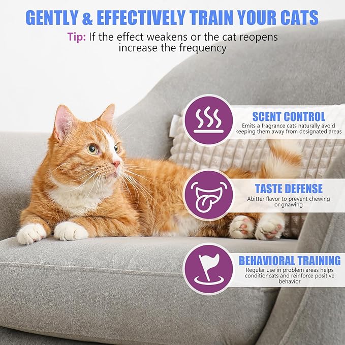Cat Deterrent Spray - Cat Scratch Deterrent Spray for Furniture Protection, Scratch & Chew Deterrent Fei 02