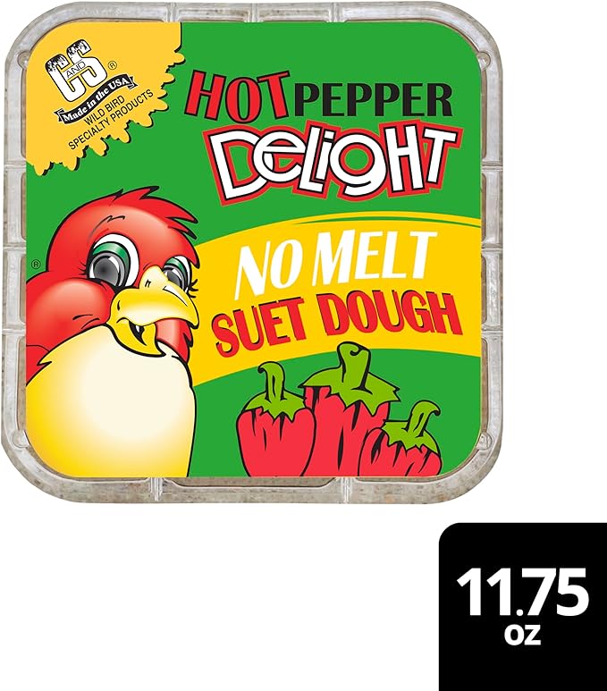 C&S Hot Pepper Delight No Melt Suet Dough 11.75 Ounces,(Pack of 16)