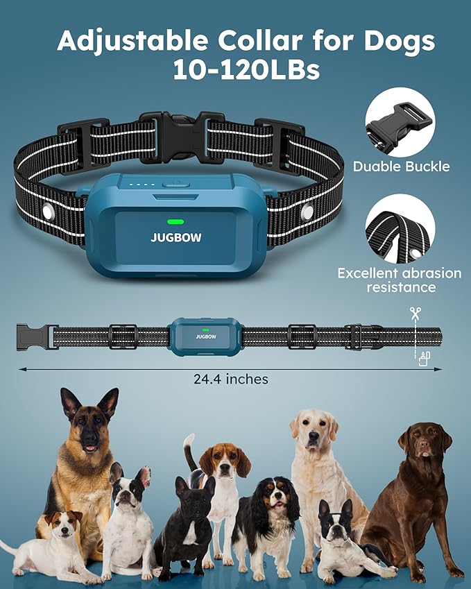 Jugbow Dog Shock Collar - 4200FT Dog Training Collar with Remote, IPX7 Waterproof Electric Collar with 4 Training Modes, Security Lock, Rechargeable e-Collar for Dogs 10-120lbs