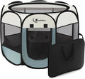Dog Cat Playpen, Puppy Pet Playpen Indoor for Small Dog Crate Tent Cage Outdoor, Portable Pop Up Dogs Enclosure Kennel with Carrying Case for Dogs/Cats/Rabbits(Grey, Small