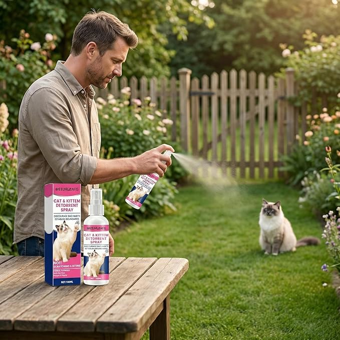 Cat Deterrent Spray, Cat Repellent for Indoor and Outdoor, Furniture Protection, Pee Spraying, Excessive Chewing and Scratching, Pet-Safe Formula, 100ML