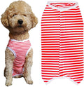 Dog’s Recovery Suit Post Surgery Shirt for Puppy, Wound Protective Clothes for Little Animals(red White Stripe-XL)
