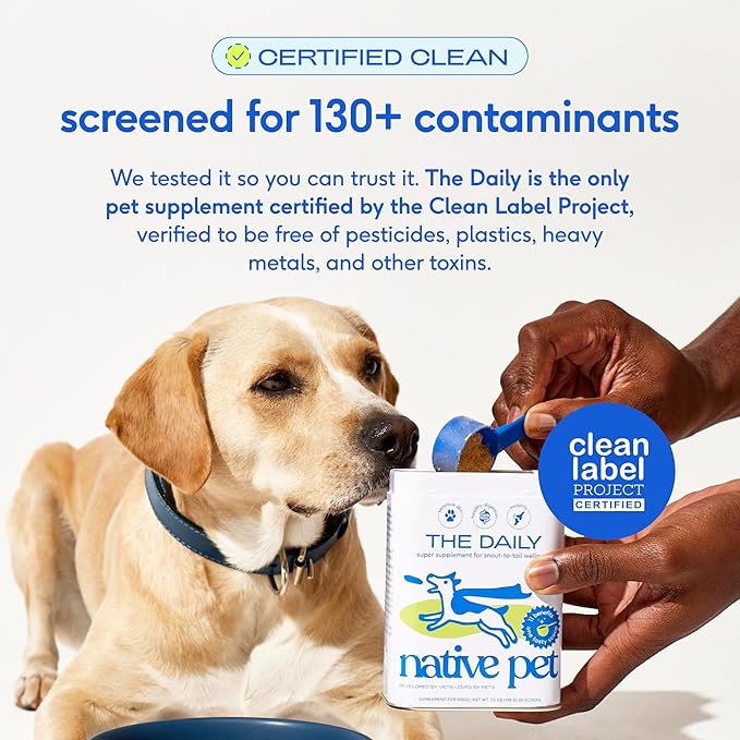 Native Pet Dog Vitamins & Supplements - 11-in-1 Multivitamin Powder for Dogs Food Topper - Collagen, Glucosamine, Probiotics, Omega & More- Supports Healthy Gut, Mobility & Overall Health -30 Scoops