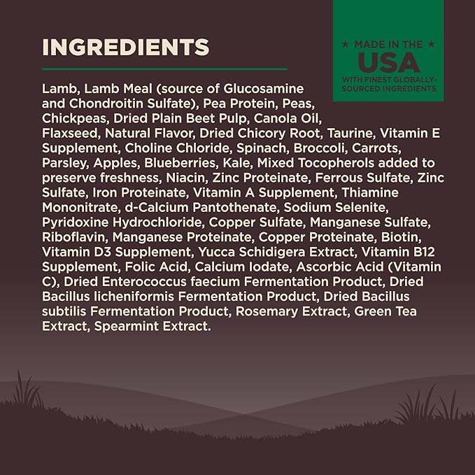 Wellness CORE Adult Dry Dog Food, Grain Free Kibble, Natural, High Protein, Lamb Recipe, 22 lb Bag