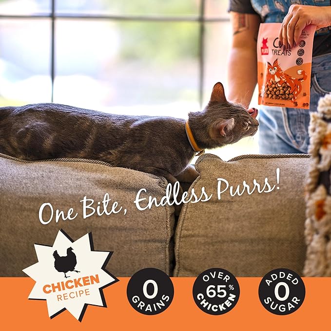Plato Pet Treats Cat Treats - Single Ingredient, Healthy Chicken Treats for Indoor Cats - Air Dried - 2.5 oz