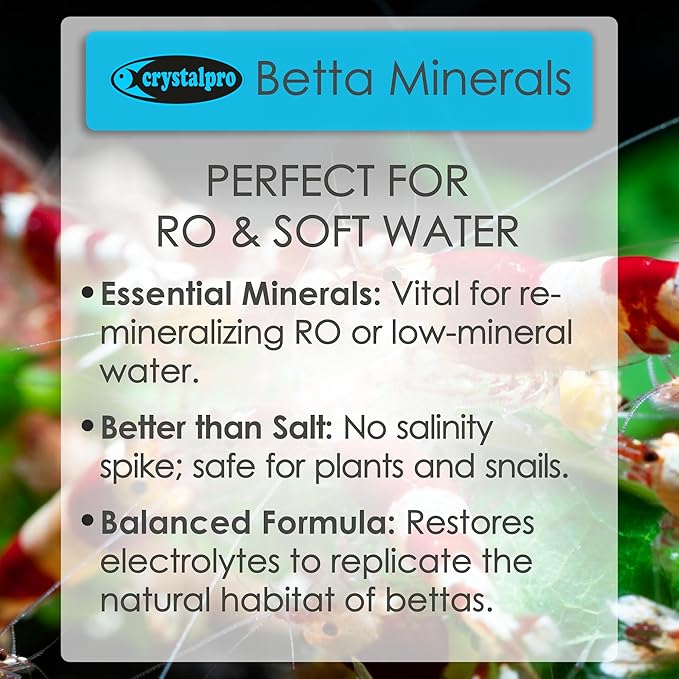 Betta Minerals for Betta Fish Health - Reduces Stress - Boosts Protective Coat - Aquarium Mineralizer (4.2 Oz (125ml))