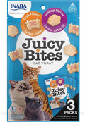 INABA Juicy Bites Grain-Free, Soft, Moist, Chewy Cat Treats with Vitamin E and Green Tea Extract, 0.4 Ounces per Pouch, 3 Pouches Total, Scallop and Crab Flavor