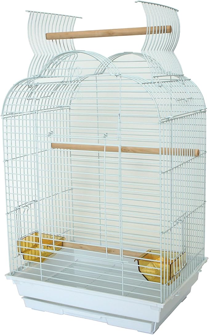 YML Bar Spacing Small Parrot Cage, 18 x 14, White