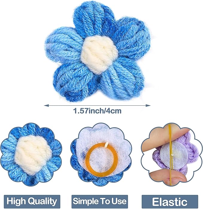 PET SHOW 10Pairs/20Pcs Puff Flower Small Dog Hair Bows Gradient Color Hair Bows with Rubber Band for Small Medium Dogs Topknot Yorkie Girl Boy Puppy Cats Pet Grooming Hair Accessories