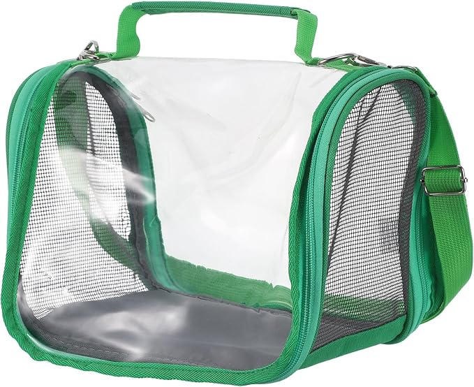 SUPVOX Portable Small Bird Travel Cage Carrier Lightweight Green Mesh Bag for Budgie Parrot Cockatiel Outdoor Picnic and Vacation Pet Transport