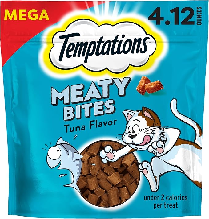 Temptations Meaty Bites Savory and Soft Cat Treats, Tuna Flavor, 4.12 oz. Pouch