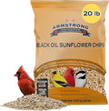 Armstrong Wild Bird Food Black Oil Sunflower Chips, 20 Pounds - for Northern Cardinals, American Goldfinches and Black-Capped Chickadees - Ideal for Outside Feeders