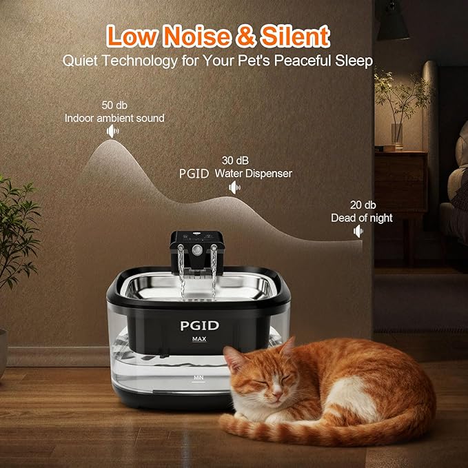 Cordless Cat Water Fountain, 5000mah Battery Operated Pet Water Fountain, 108oz/3.2L Automatic Dog Water Fountains for Cats Dog Indoor Outdoor