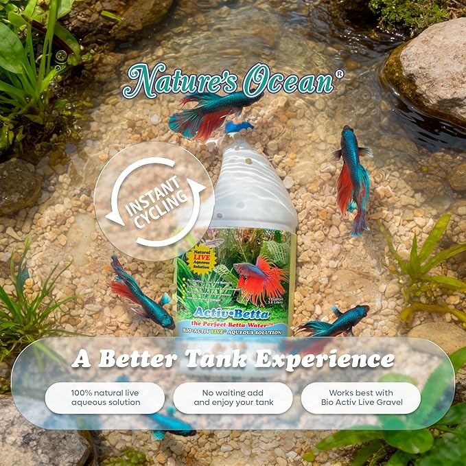 Activ Betta Bio-Activ Live Aqueous Solution – 1 Gallon – Instant Aquarium Cycling, Denitrifying Formula & Trace Elements for Betta Fish Tanks & Freshwater Aquariums