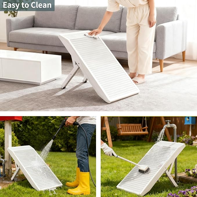 Dog Ramp for Bed& Couches – 4 Heights up to 18.31", Anti-Slip, Portable, Supports 100 lbs – Easy-Clean Pet Stairs for Small & Senior Dogs
