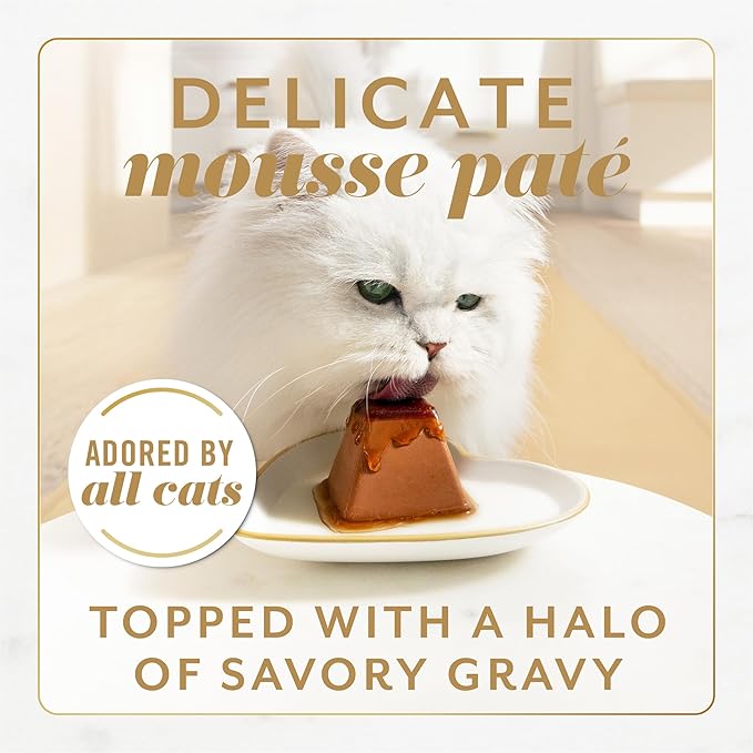 Fancy Feast Gems Pate Cat Food Mousse Salmon or Tuna and a Halo of Savory Gravy Wet Cat Food Variety Pack - 8 ct. Boxes (Pack of 2)