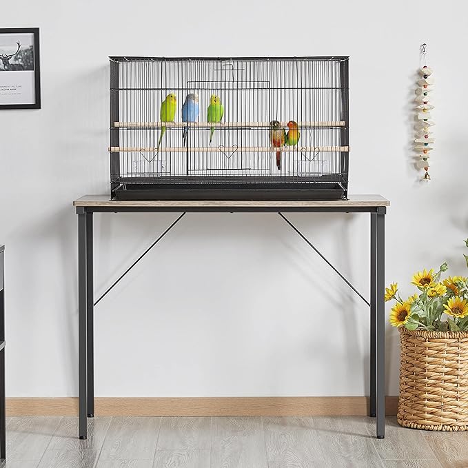 Yaheetech Pack of 2 Stackable Rectangle Breeding Flight Parakeet Bird Cage for Finches Budgies Cockatiels Conures Lovebirds Canaries Parrots w/Slide-Out Tray