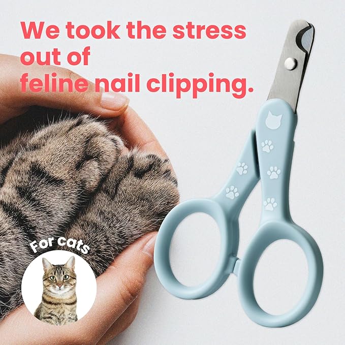 NecoIchi - Purrcision Feline Nail Clippers | Ultra-Sharp Cat Nail Clipper for Safe Trimming | Stainless Steel Blades, Cat Claw Clippers, Ideal for Indoor Cats (Mint)