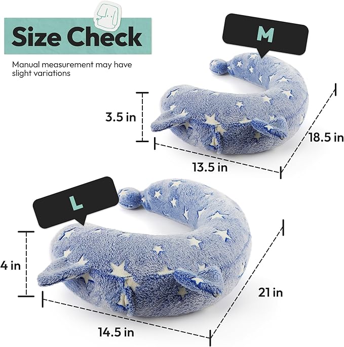 Dog Calming Pillow, Glow in The Dark Dog Put Head on, Soft Question Mark Pillows for Dogs, Kids, Adults, Washable Dog Bed Pillow, Cozy Dog Body Pillow Gifts (L Blue)