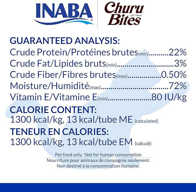 INABA Churu Bites for Cats,Soft Baked Chicken Churu Filled Cat Treats with Vitamin E,0.35 Ounces Each Tube,48 Tubes Total,Tuna with Salmon Recipe, 3 Count (Pack of 16)