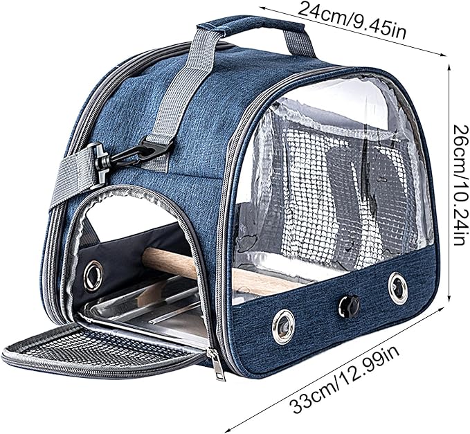 Portable Bird Travel Cage - Parrot Backpack with Strap, Compact Small Birds Carrier | Lightweight Outdoor Cage for Conures Budgies Parakeets Gentoo Parrots Travel Use Transport Companion