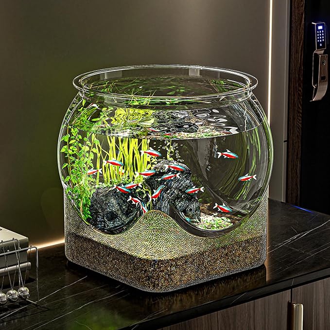 Fish Bowl Vase – Glass Aquarium, Betta Fish Tank, Desktop Bowl | Multifunctional vase for Flowers and Aquatic Pets Like bettas and Turtles | Decorative Centerpiece for Home, Office, Bedroom,