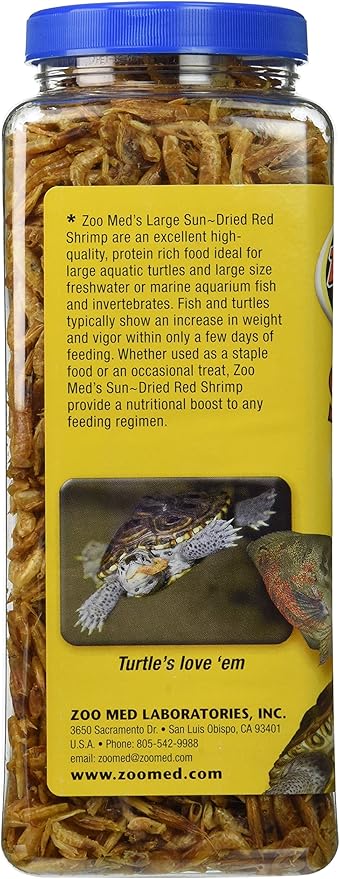 Zoo Med Large Sun-Dried Red Shrimp Aquatic Turtle Food 5 oz.