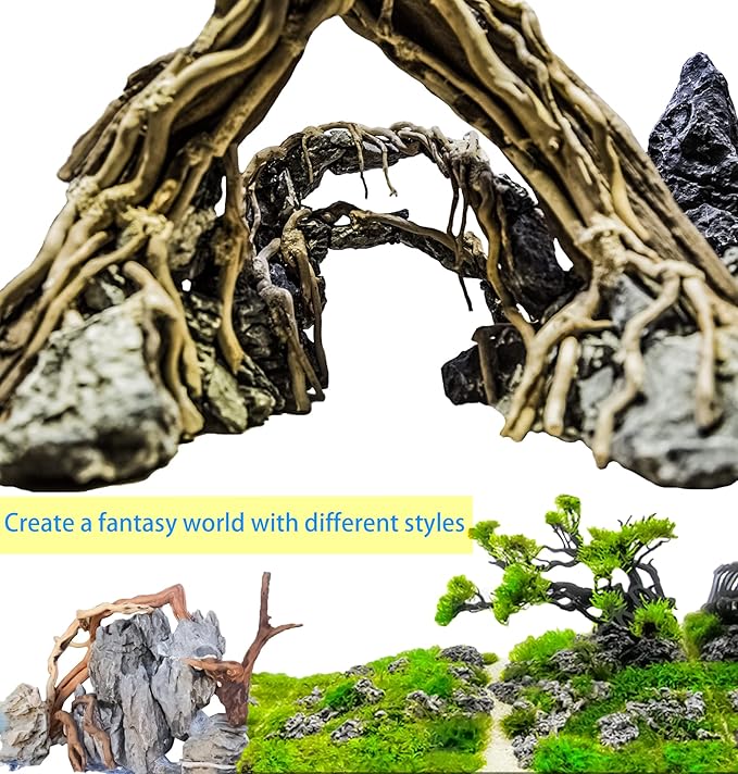 Vmiapxo 8 Pieces Natural Driftwood for Aquarium Decor, Assorted Sinkable Spider Wood, Reptile Drift Wood Branches Fish Tank Decorations (4''-6'')