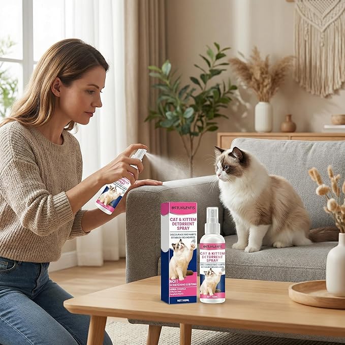 Cat Deterrent Spray, Cat Repellent for Indoor and Outdoor, Furniture Protection, Pee Spraying, Excessive Chewing and Scratching, Pet-Safe Formula, 100ML