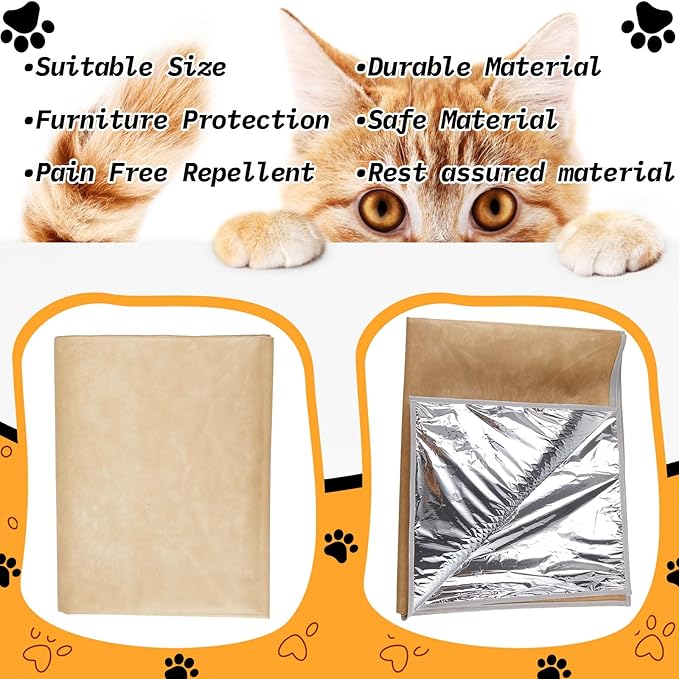 Kigley 1 Pcs Pet Deterrent Mat to Keep Dogs Off Couch, Non-Electric Cat & Dog Deterrent Mat Pain Free Couch Covers to Keep Pets Off Furniture Bed Indoor (72" × 56.3",Khaki)