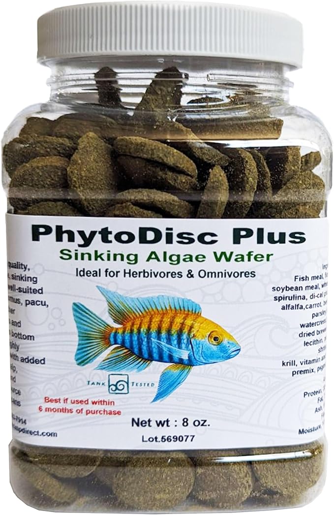 Brine Shrimp Direct PhytoDisc Plus Spirulina Algae Sinking Wafers, 8 oz