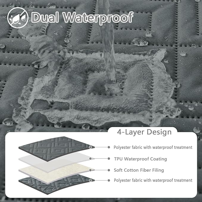 hyha Waterproof Dog Blanket, Soft Dog Bed Cover Pet Blankets, Waterproof Sofa Couch Cover for Dogs Washable, Reversible Pet Couch Covers for Sofa Furniture (30x70 Inch, Dark Grey/Dark Grey)