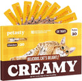 Lickable Cat Treats, High Moisture Hydrating Creamy Puree Squeeze Tubes, Chicken Flavor, 20 Tubes 0.5oz, Grain-Free, Omega Oils & Vitamin E, Skin & Coat Health, Digestive and Immune Support