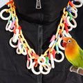 Interactive Wearable Bird Toy – Chewable Wooden Ring Necklace for Parakeets & Small Birds | Cage or Shoulder-Mounted Bonding Toy