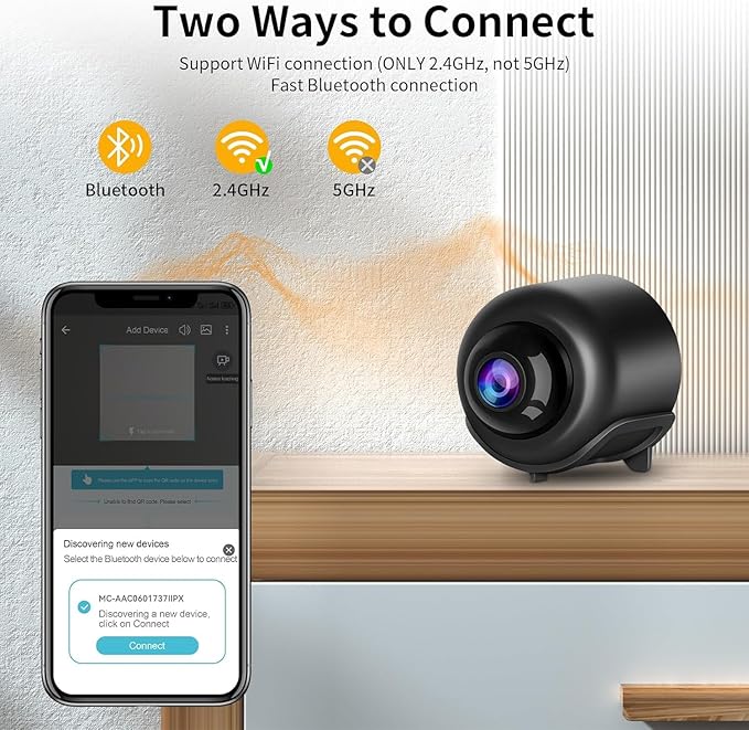 VSTARCAM Tiny WiFi Camera for Home Security 1Pcs, 3MP Portable HD Night Vision Motion Detection Remote Surveillance 120° Wide Angle Camera, Baby Monitor Small Motion Activated Use with Wire