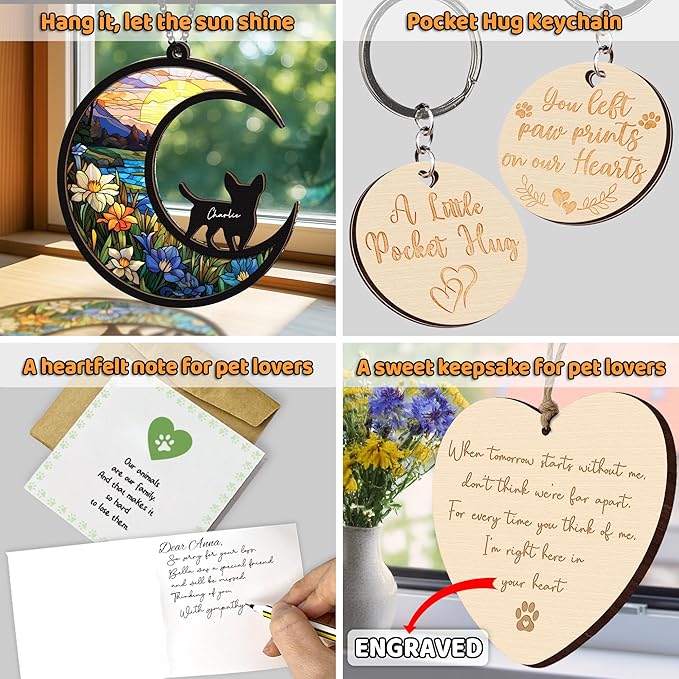 6'' Chihuahua Short Hair Memorial Suncatcher, Custom Name Dog Breed, Pet Ornament Window Car Hanging, Sympathy Gift for Loss of Pet, Passed Away Remembrance Gift for Dog Lovers 28-SS1