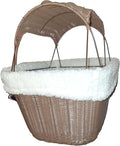 Bicycle Basket for Small Dogs and Cats - Bike Basket Includes Wired Cage Top with Sun Shade, Plush Removable Padded Liner, and Bicycle Bell