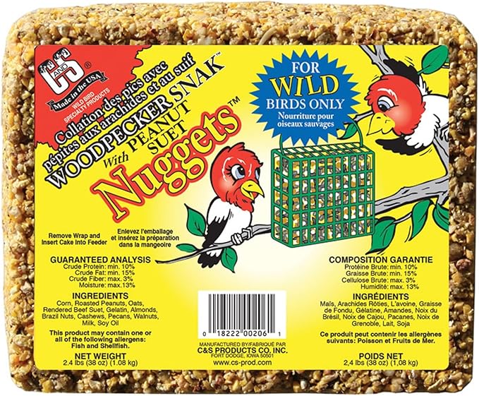 C&S Woodpecker Snak Food Cake, 1 Count (Pack of 1)
