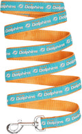 Pets First NFL Licensed Miami Dolphins 𝙿et Leash, Size Large – Durable Satin Dog & Cat Walking Strap and Pet Tether with Embroidered Team Name & Logo
