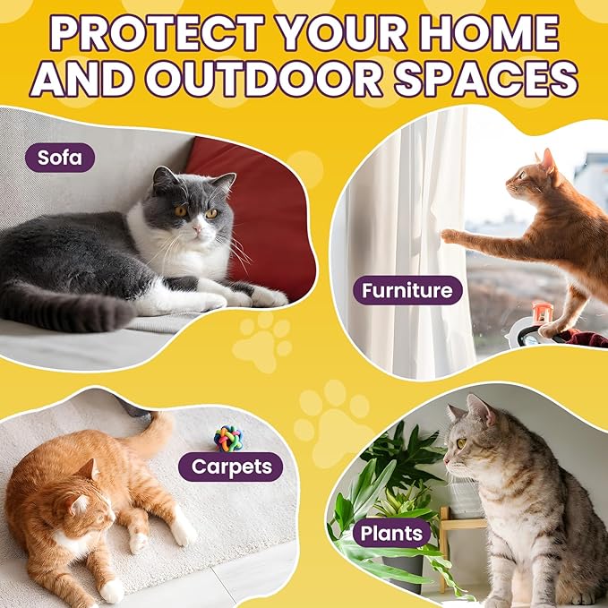 Enhanced Cat Deterrent Spray 10.14 Fl Oz No Scratch for Cats Indoor & Outdoor Keep off Cat Spray Natural Safe Cat Spray Repellent for Effective Training Aid for Furniture Curtain Sofas Protection